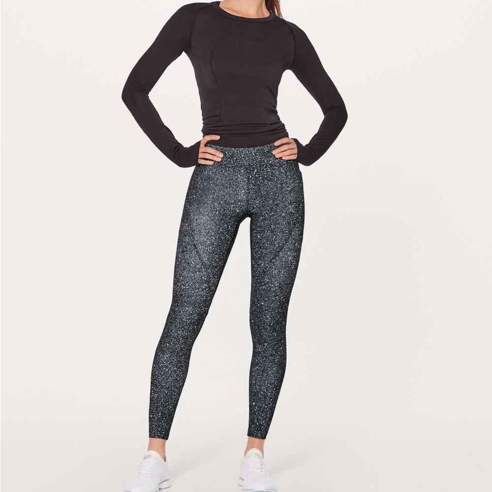 Lululemon Lead The Pack Tight 28" Luminesce Splatter White Black Leggings